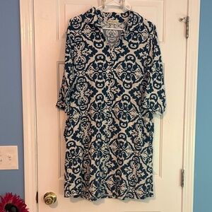 Blue and White Patterned Dress mini Spring/ Summer casual/ dressy